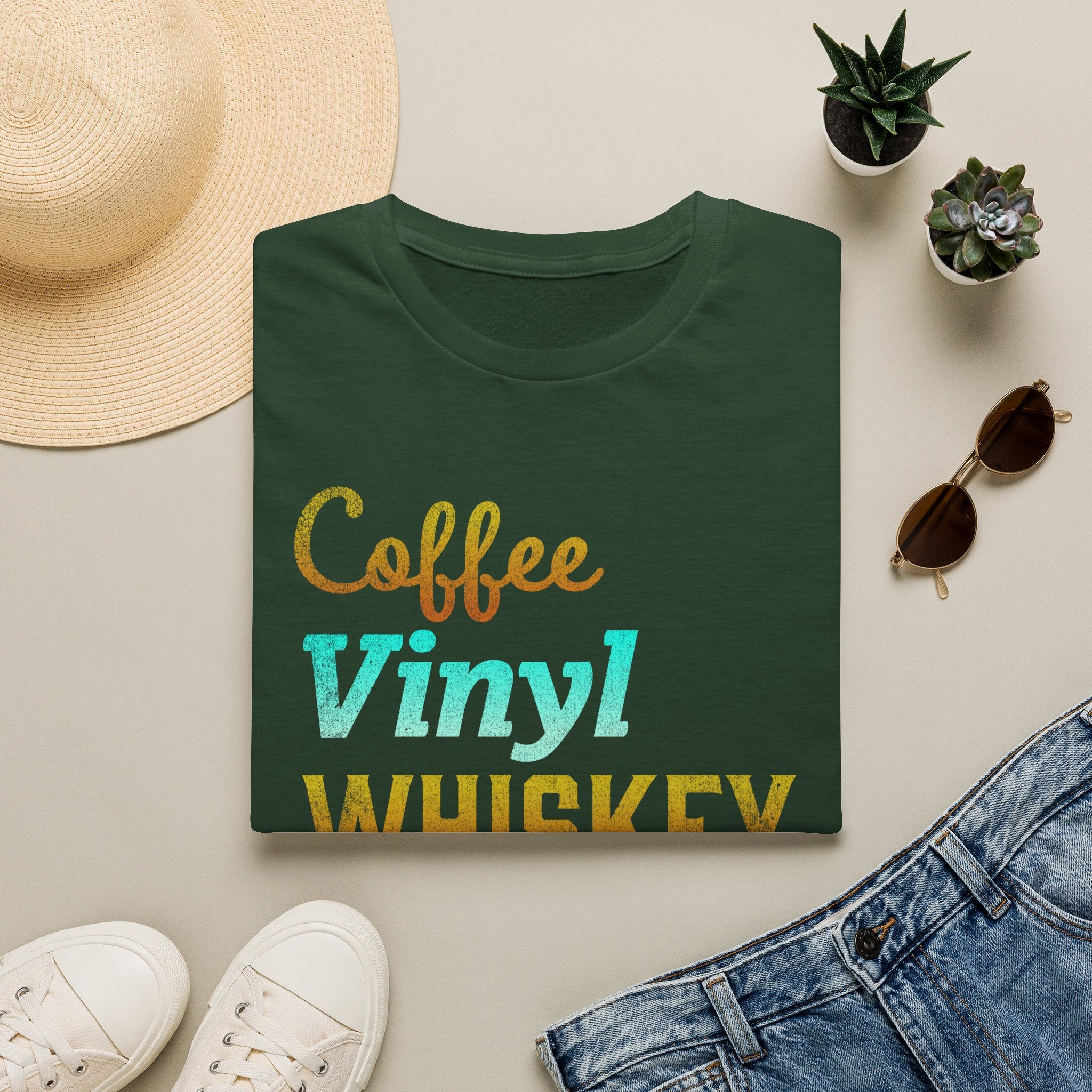 Coffee Vinyl Whiskey Vinyl Record Collector T-Shirt