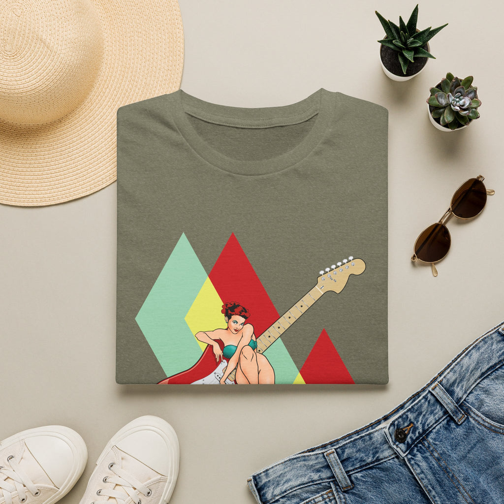 Vintage Electric Guitar Pinup Girl T-Shirt