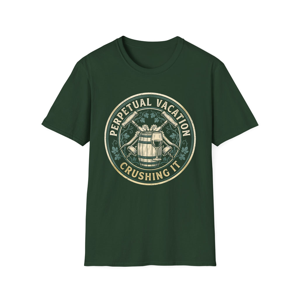 Wine Maker Crushing It Permanent Vacation T-Shirt