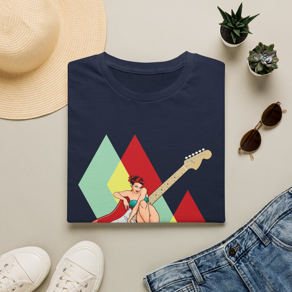 Vintage Electric Guitar Pinup Girl T-Shirt