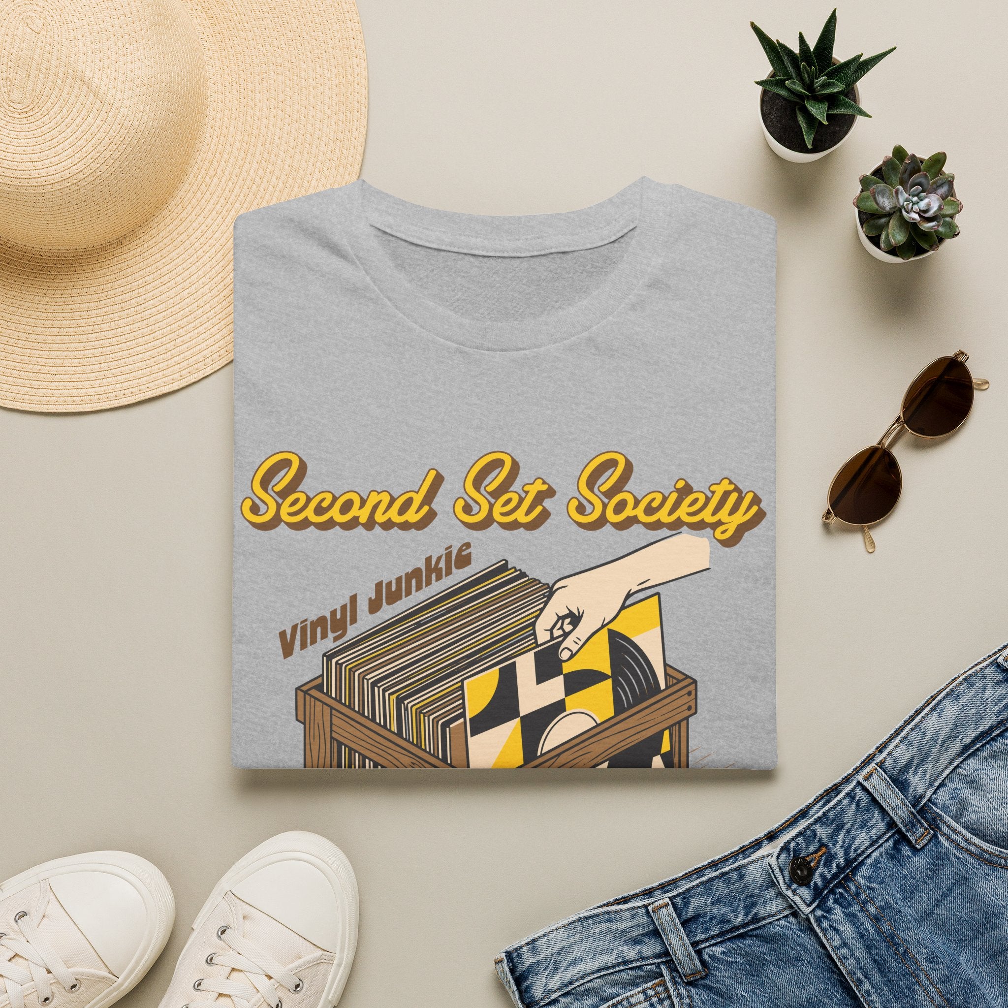Second Set Society Vinyl Junkie Record Collector T-Shirt