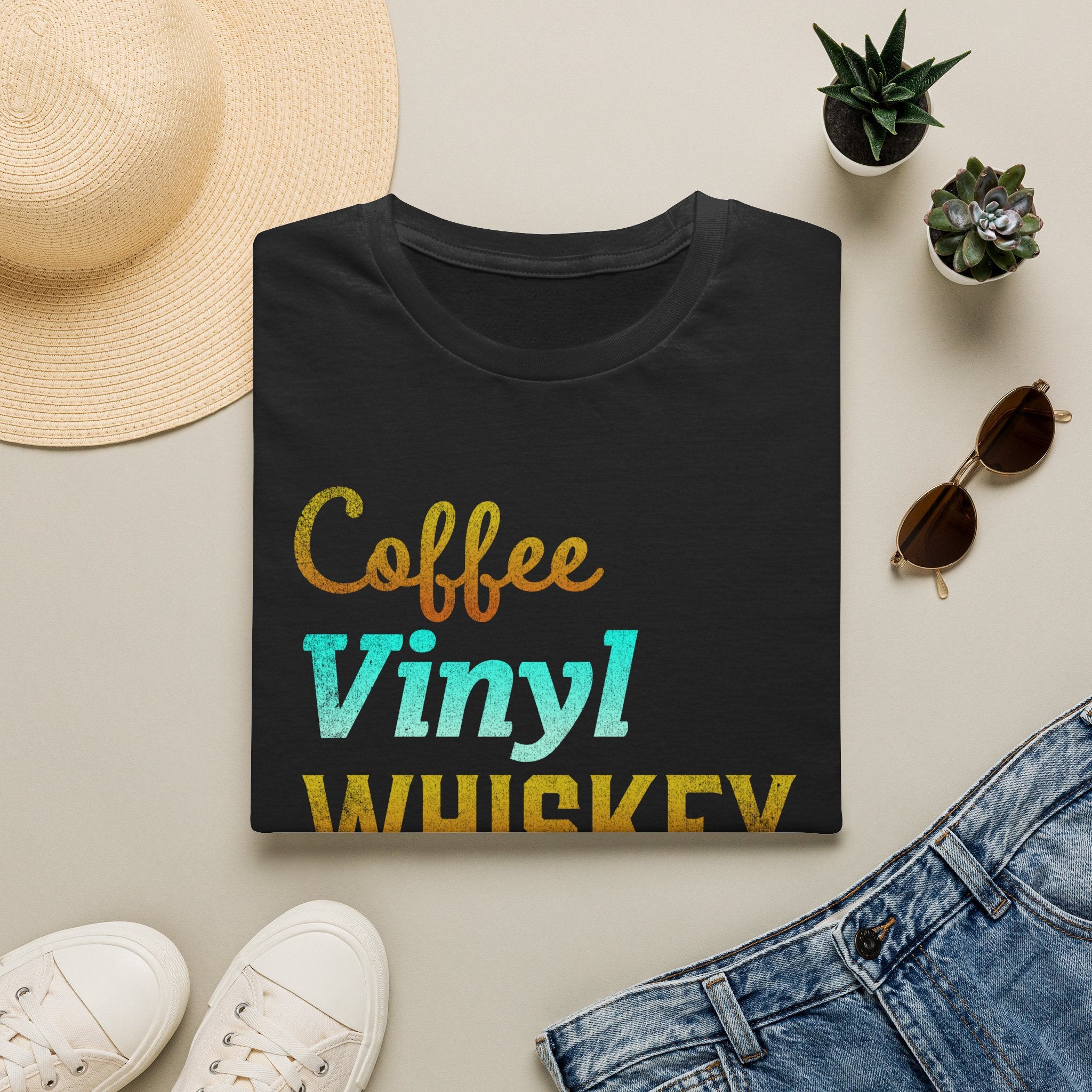 Coffee Vinyl Whiskey Vinyl Record Collector T-Shirt