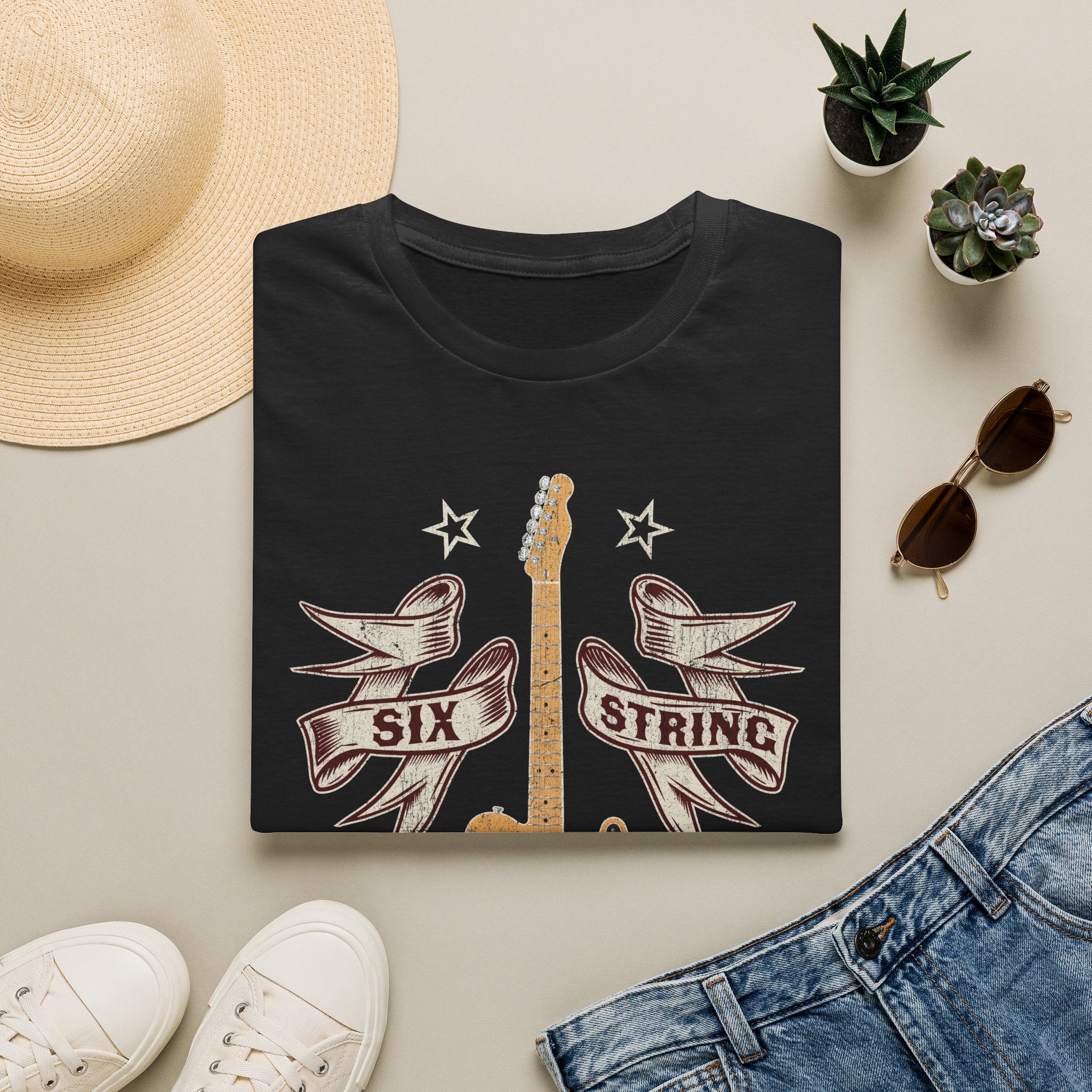 6 String Outlaw Country Guitar T-Shirt