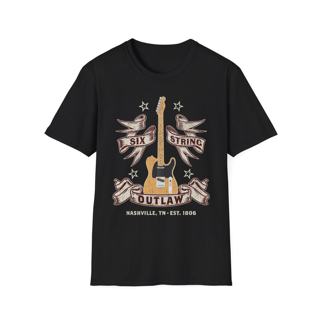 6 String Outlaw Country Guitar T-Shirt