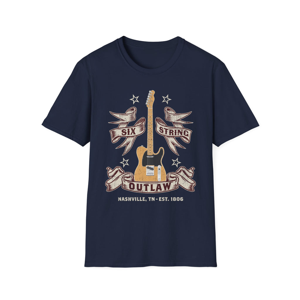 6 String Outlaw Country Guitar T-Shirt