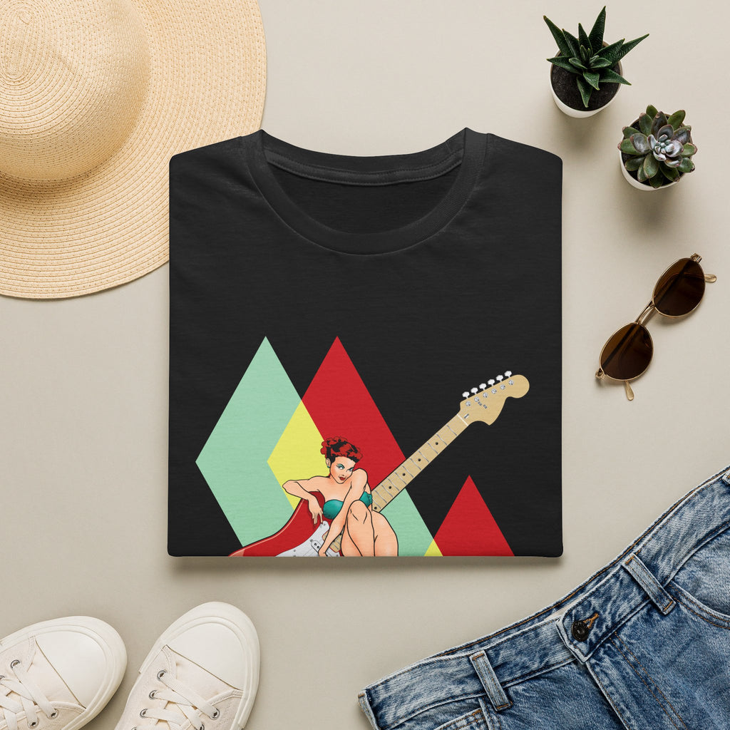 Vintage Electric Guitar Pinup Girl T-Shirt