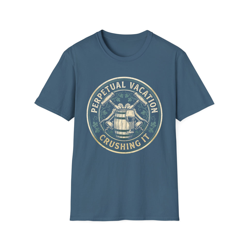 Wine Maker Crushing It Permanent Vacation T-Shirt