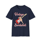 Vintage Bombshell Pin Up Girl Guitar T-Shirt