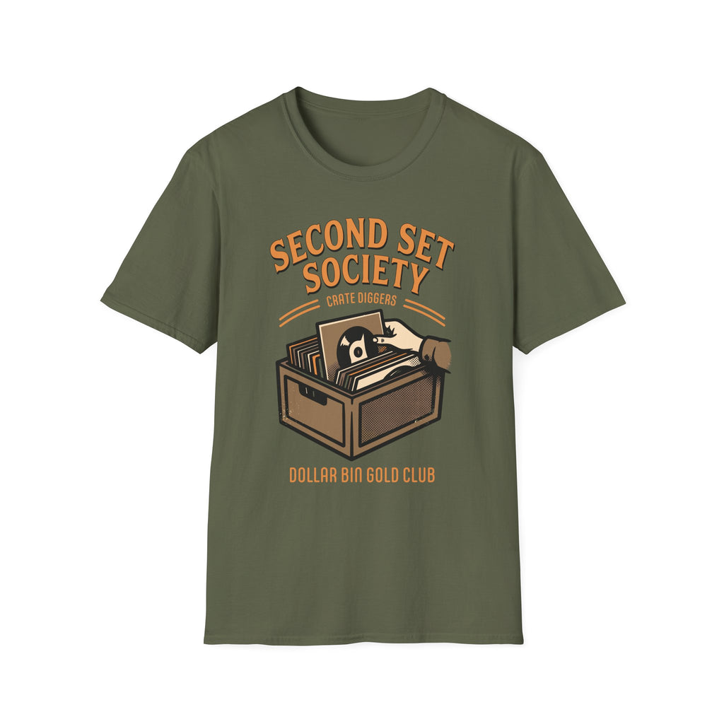 Dollar Bin Gold Club Crate Diggers Record Collector T-Shirt