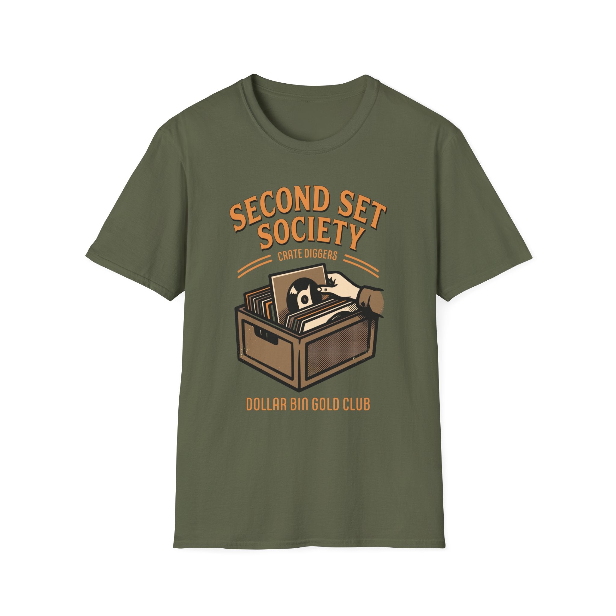 Dollar Bin Gold Club Crate Diggers Record Collector T-Shirt
