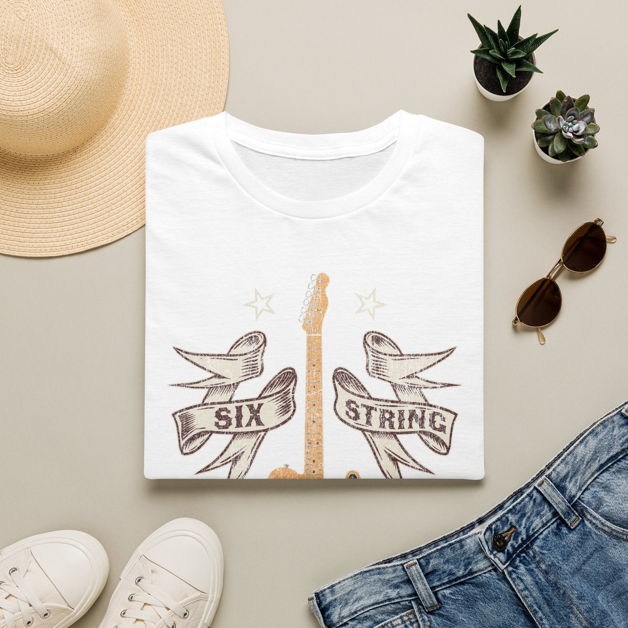 6 String Outlaw Country Guitar T-Shirt