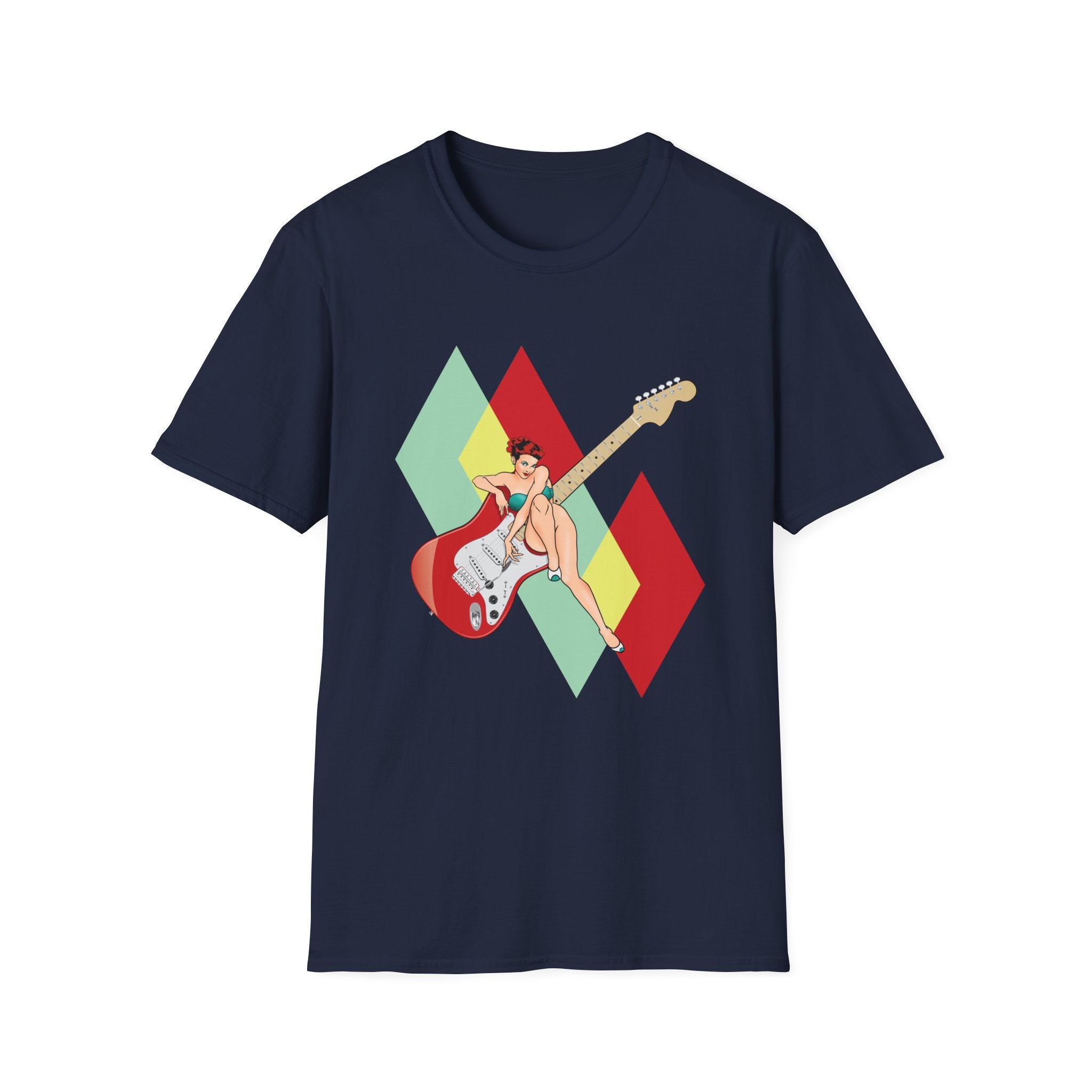 Vintage Electric Guitar Pinup Girl T-Shirt