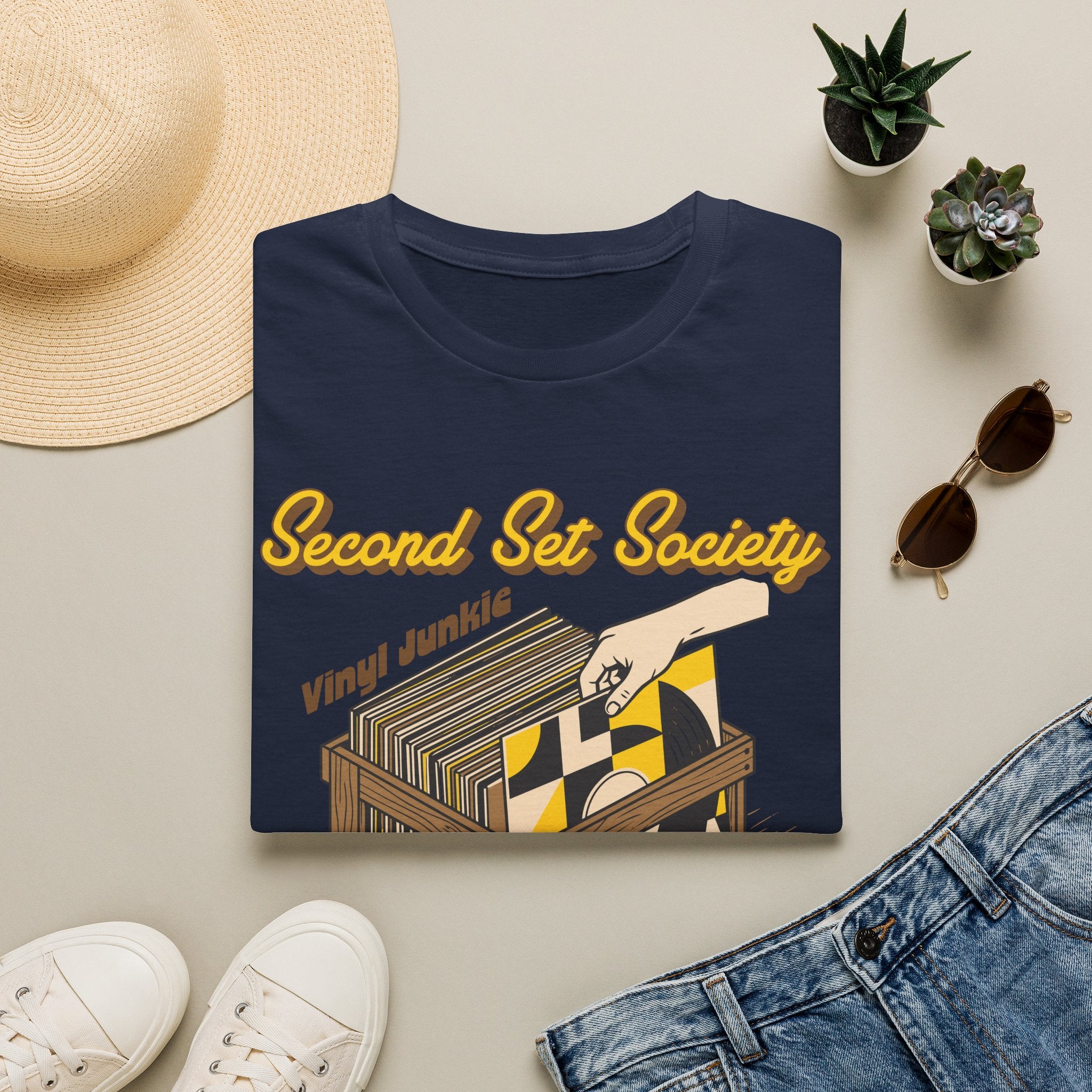 Second Set Society Vinyl Junkie Record Collector T-Shirt