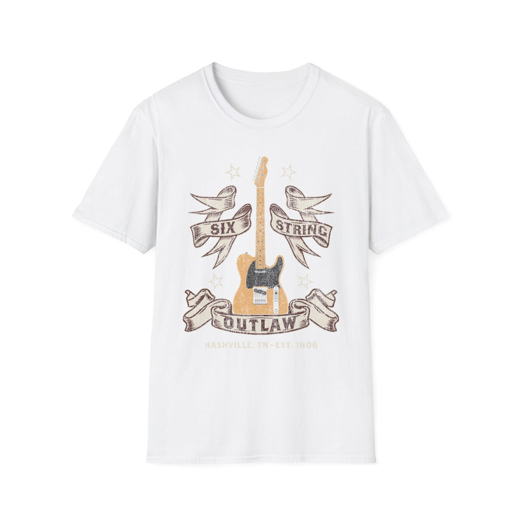 6 String Outlaw Country Guitar T-Shirt
