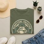 Perpetual Vacation T-Shirt — 'Crushing It' Vintage Barrel & Wine Graphic