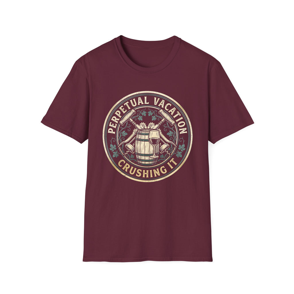 Wine Maker Crushing It Permanent Vacation T-Shirt