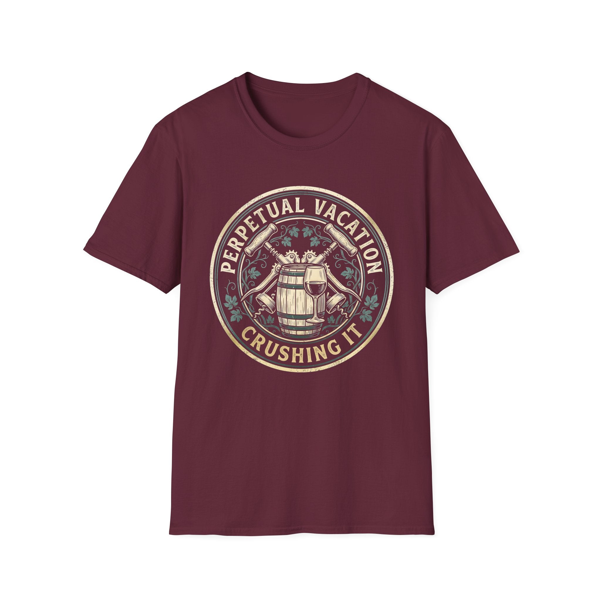 Wine Maker Crushing It Permanent Vacation T-Shirt