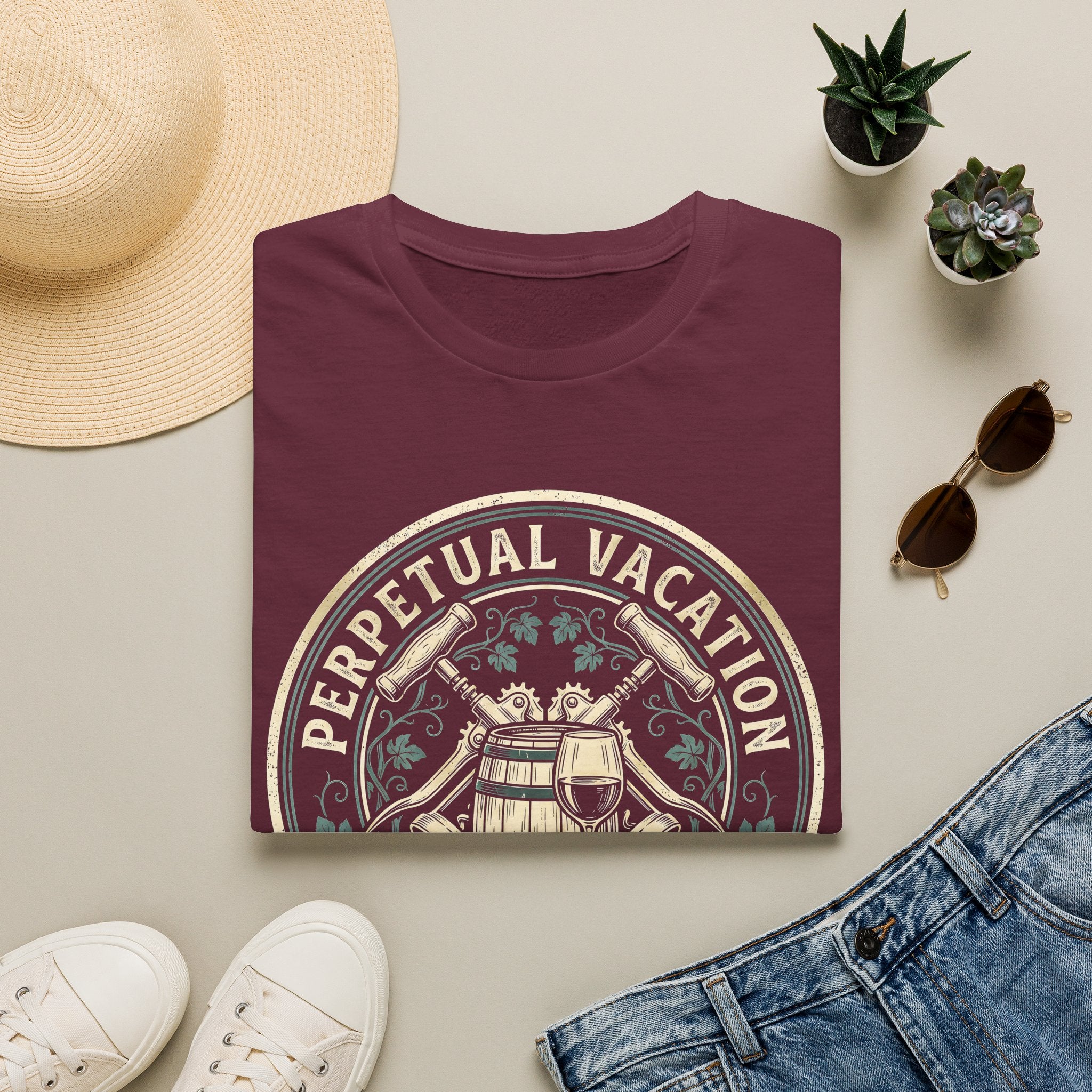 Wine Maker Crushing It Permanent Vacation T-Shirt