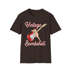 Vintage Bombshell Pin Up Girl Guitar T-Shirt