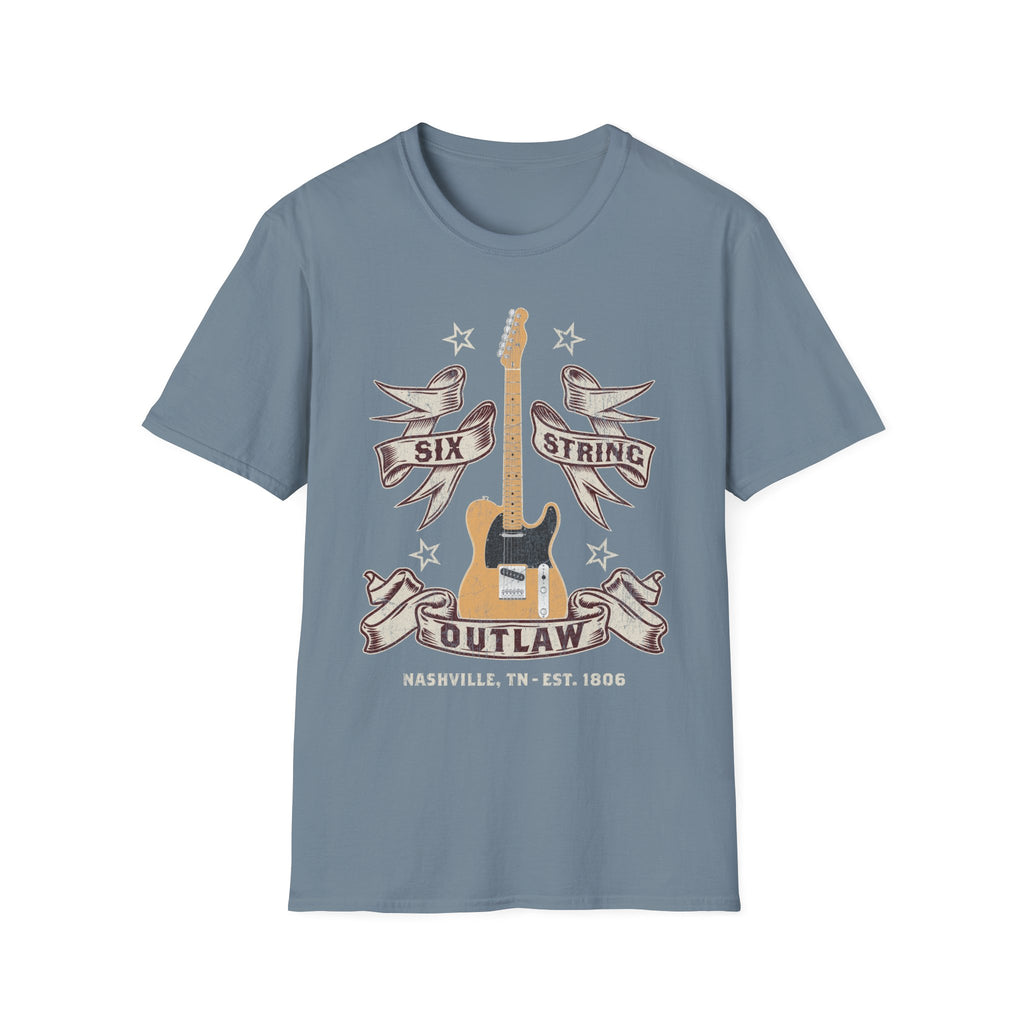 6 String Outlaw Country Guitar T-Shirt