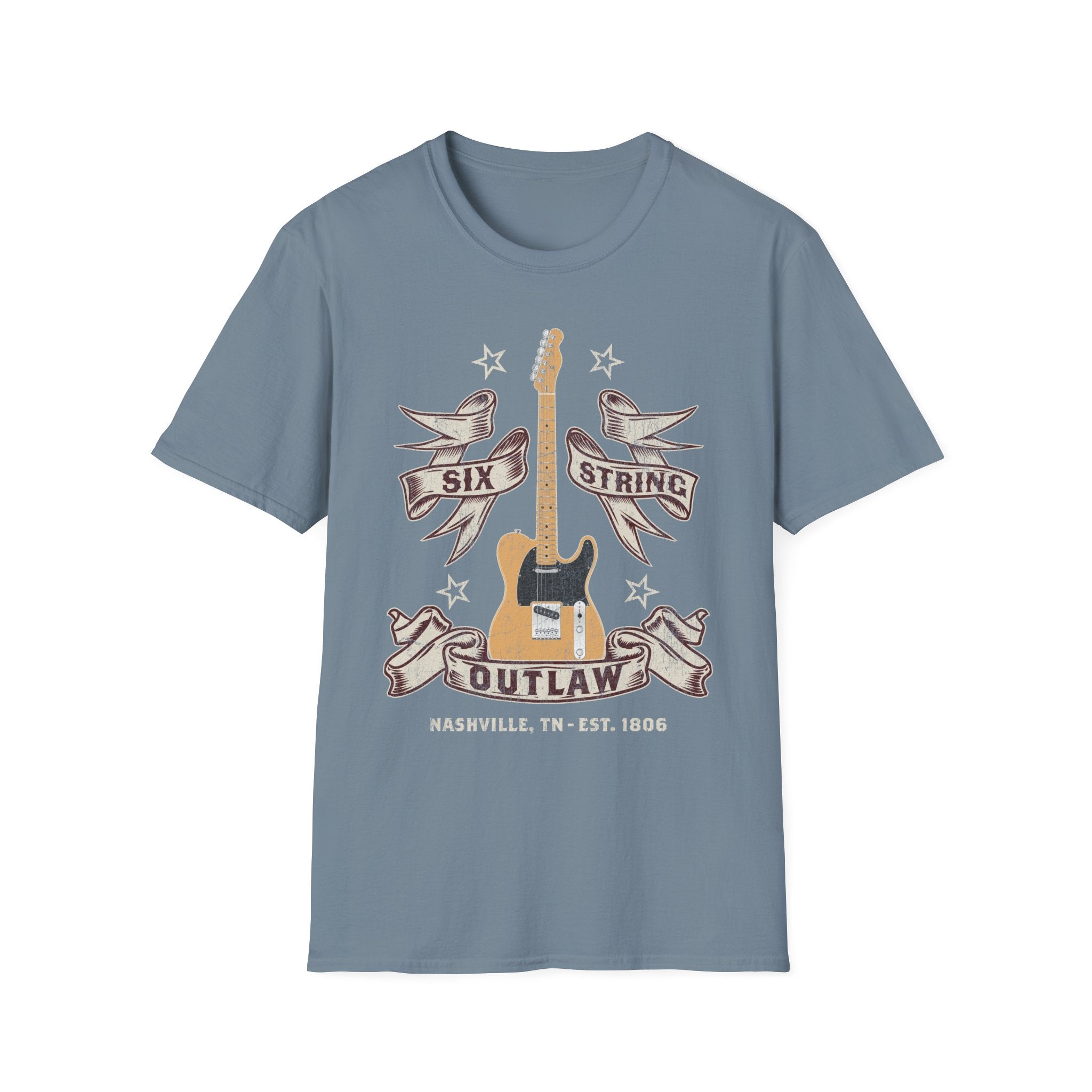 6 String Outlaw Country Guitar T-Shirt