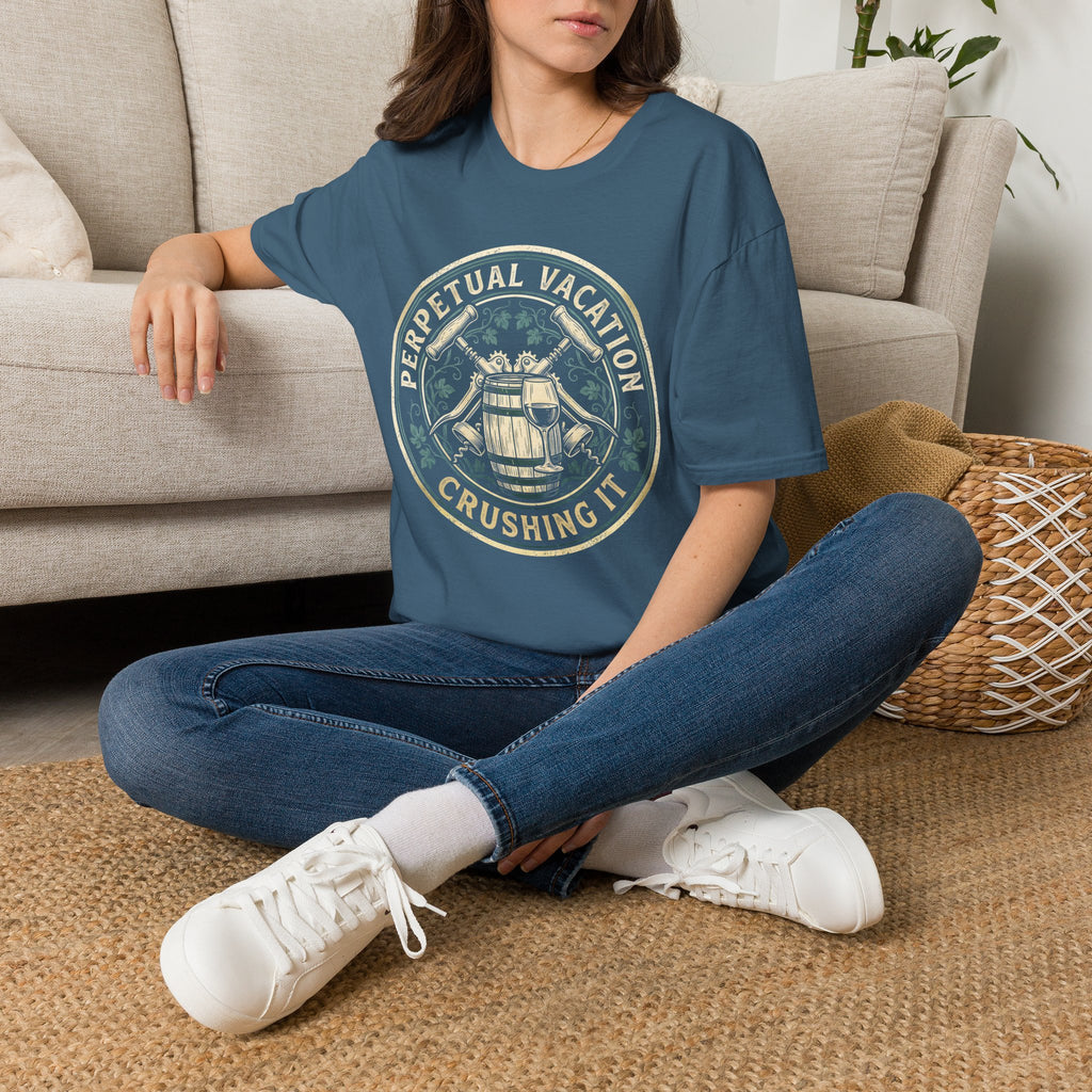 Wine Maker Crushing It Permanent Vacation T-Shirt