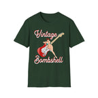 Vintage Bombshell Pin Up Girl Guitar T-Shirt