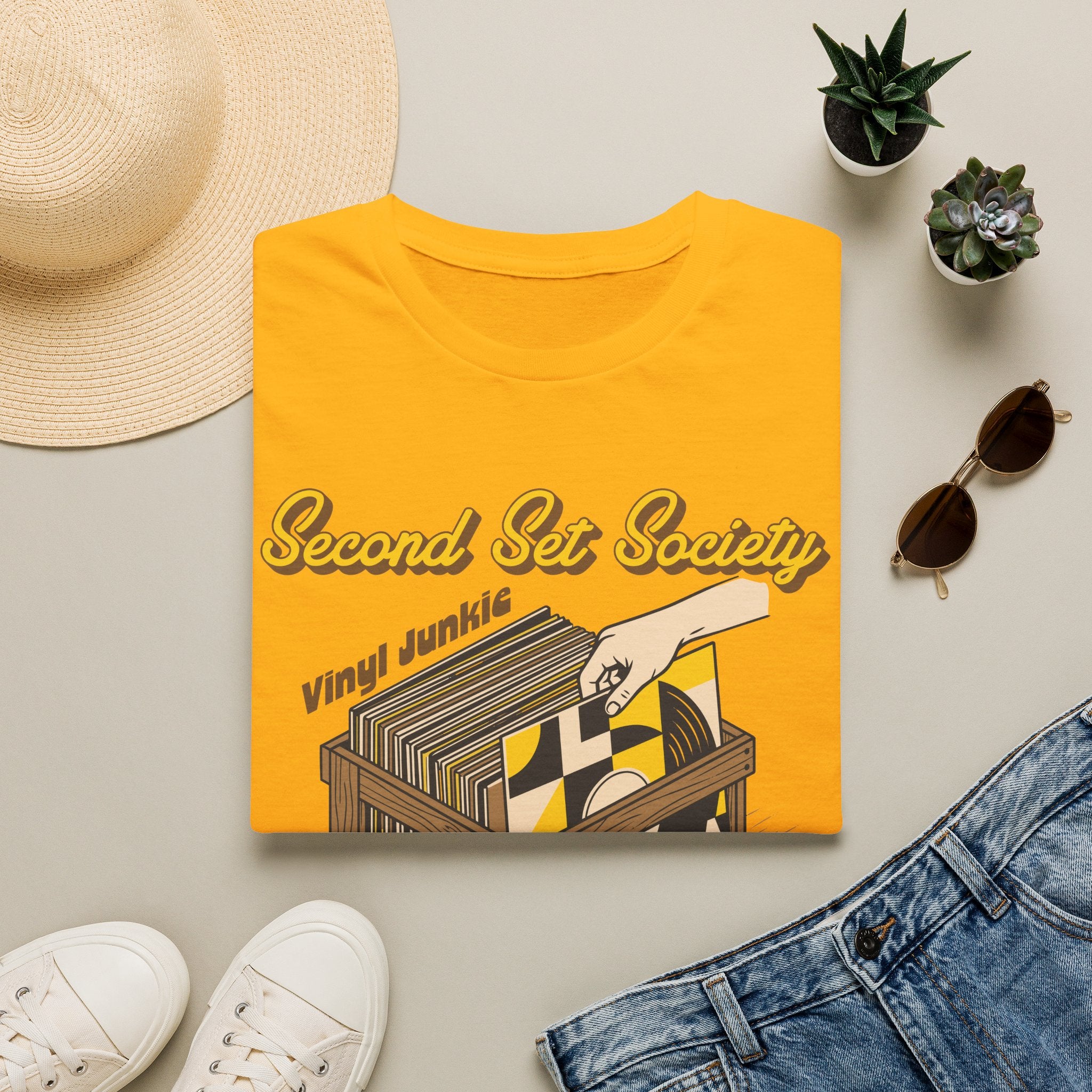 Second Set Society Vinyl Junkie Record Collector T-Shirt