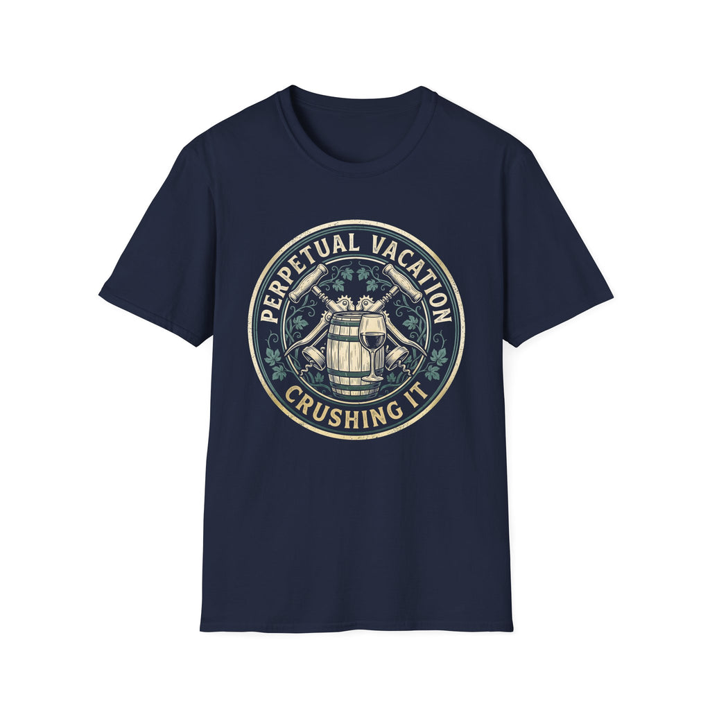 Wine Maker Crushing It Permanent Vacation T-Shirt