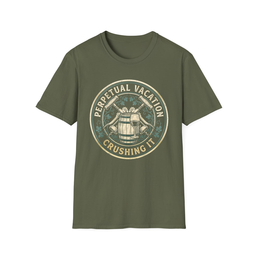 Wine Maker Crushing It Permanent Vacation T-Shirt