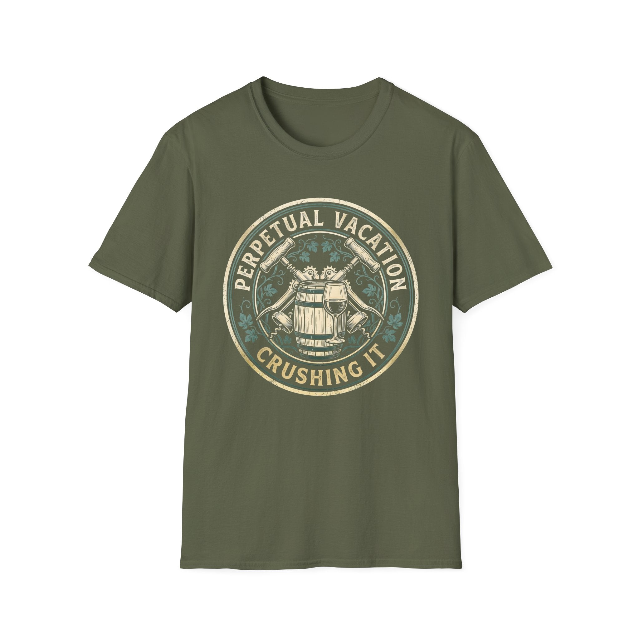 Wine Maker Crushing It Permanent Vacation T-Shirt