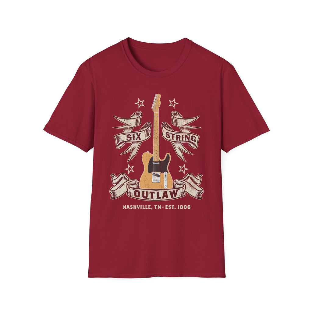 6 String Outlaw Country Guitar T-Shirt