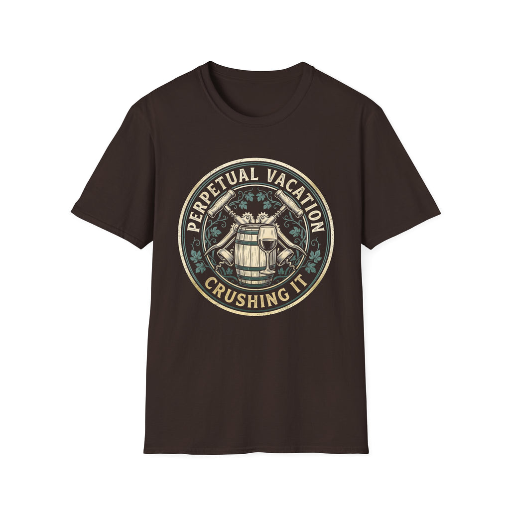 Wine Maker Crushing It Permanent Vacation T-Shirt