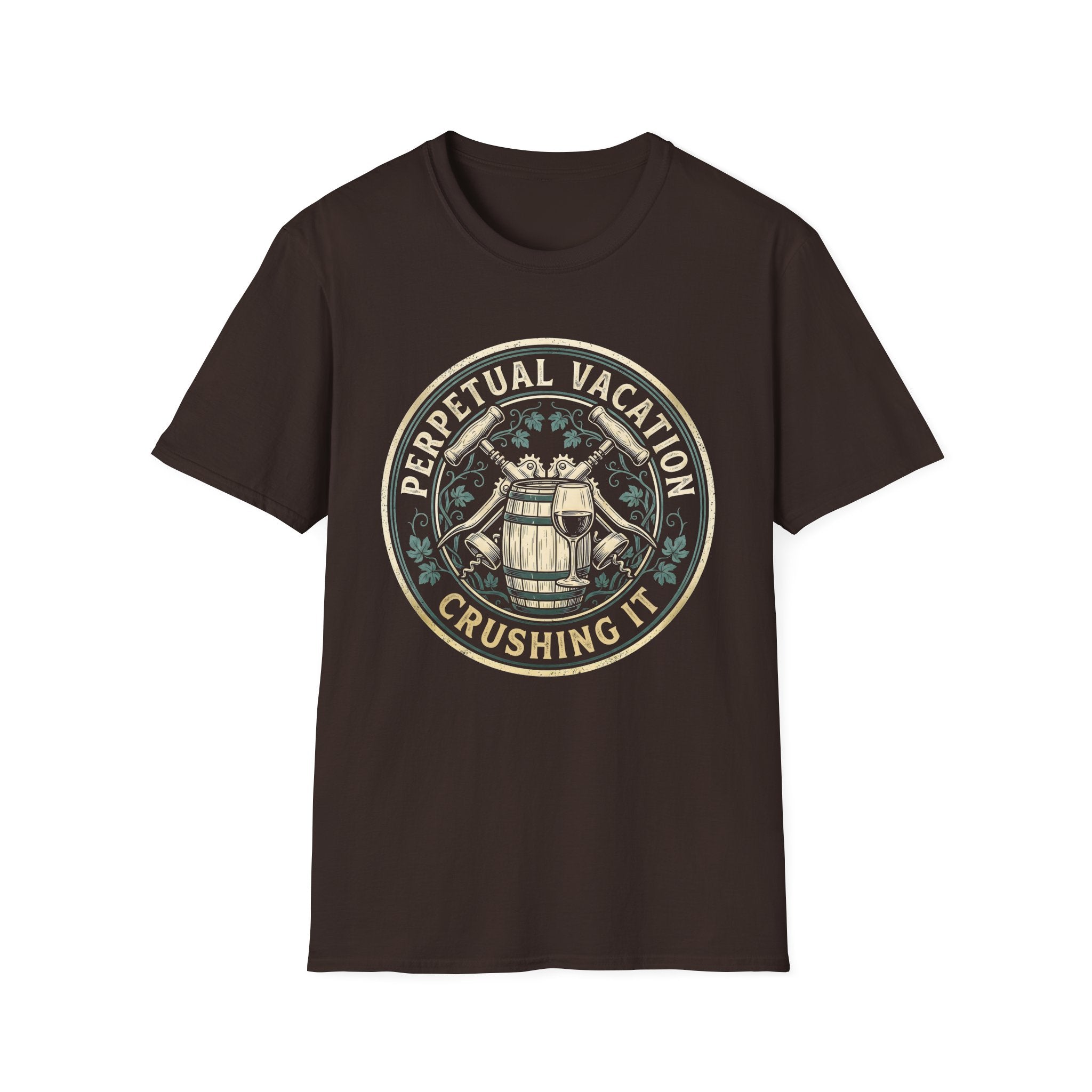 Wine Maker Crushing It Permanent Vacation T-Shirt