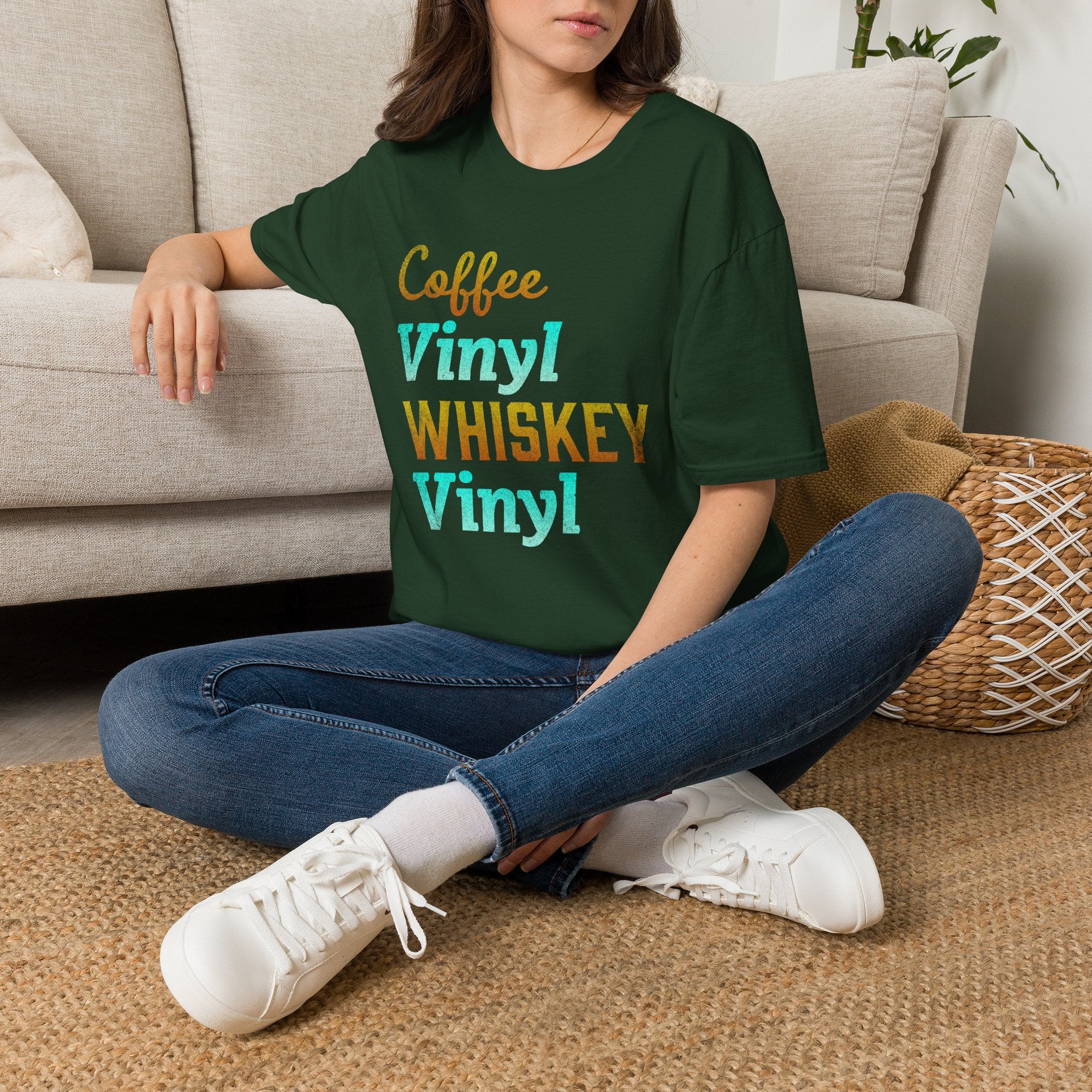 Coffee Vinyl Whiskey Vinyl Record Collector T-Shirt
