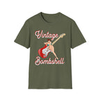 Vintage Bombshell Pin Up Girl Guitar T-Shirt
