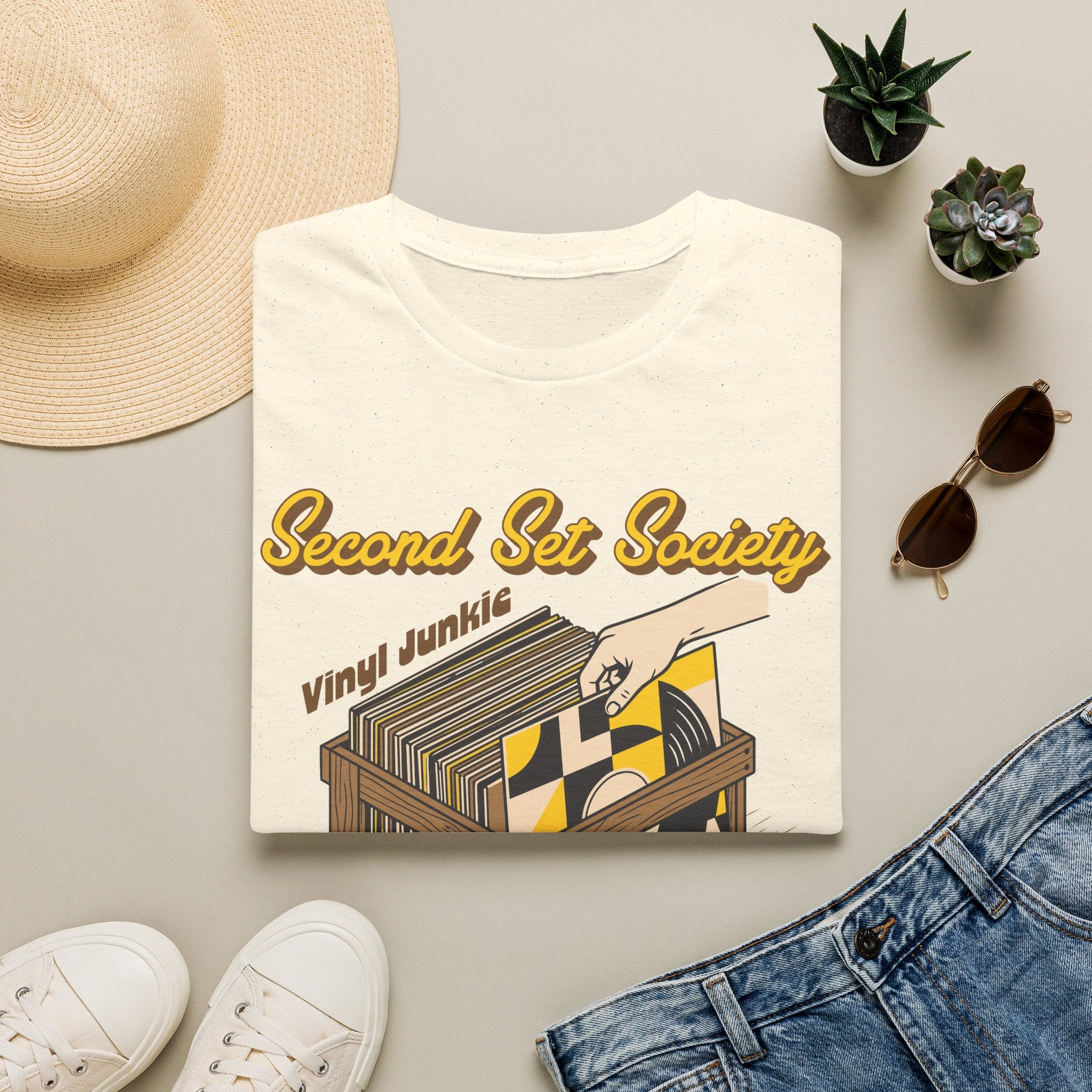 Second Set Society Vinyl Junkie Record Collector T-Shirt