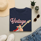 Vintage Bombshell Pin Up Girl Guitar T-Shirt