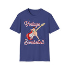 Vintage Bombshell Pin Up Girl Guitar T-Shirt