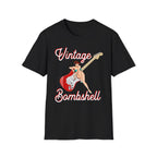 Vintage Bombshell Pin Up Girl Guitar T-Shirt