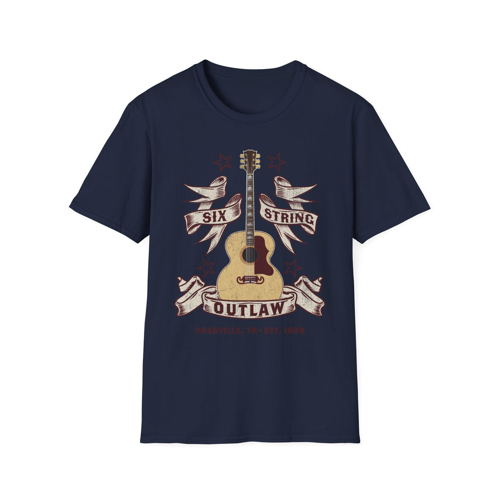6 String Outlaw Nashville Country Guitar T-Shirt