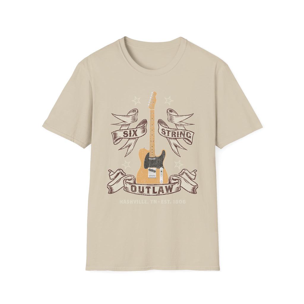 6 String Outlaw Country Guitar T-Shirt