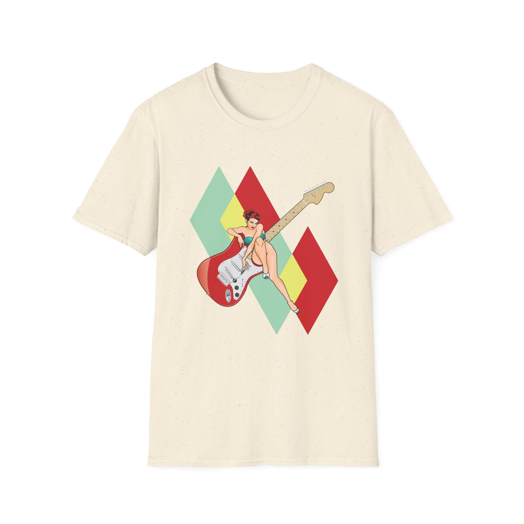 Vintage Electric Guitar Pinup Girl T-Shirt