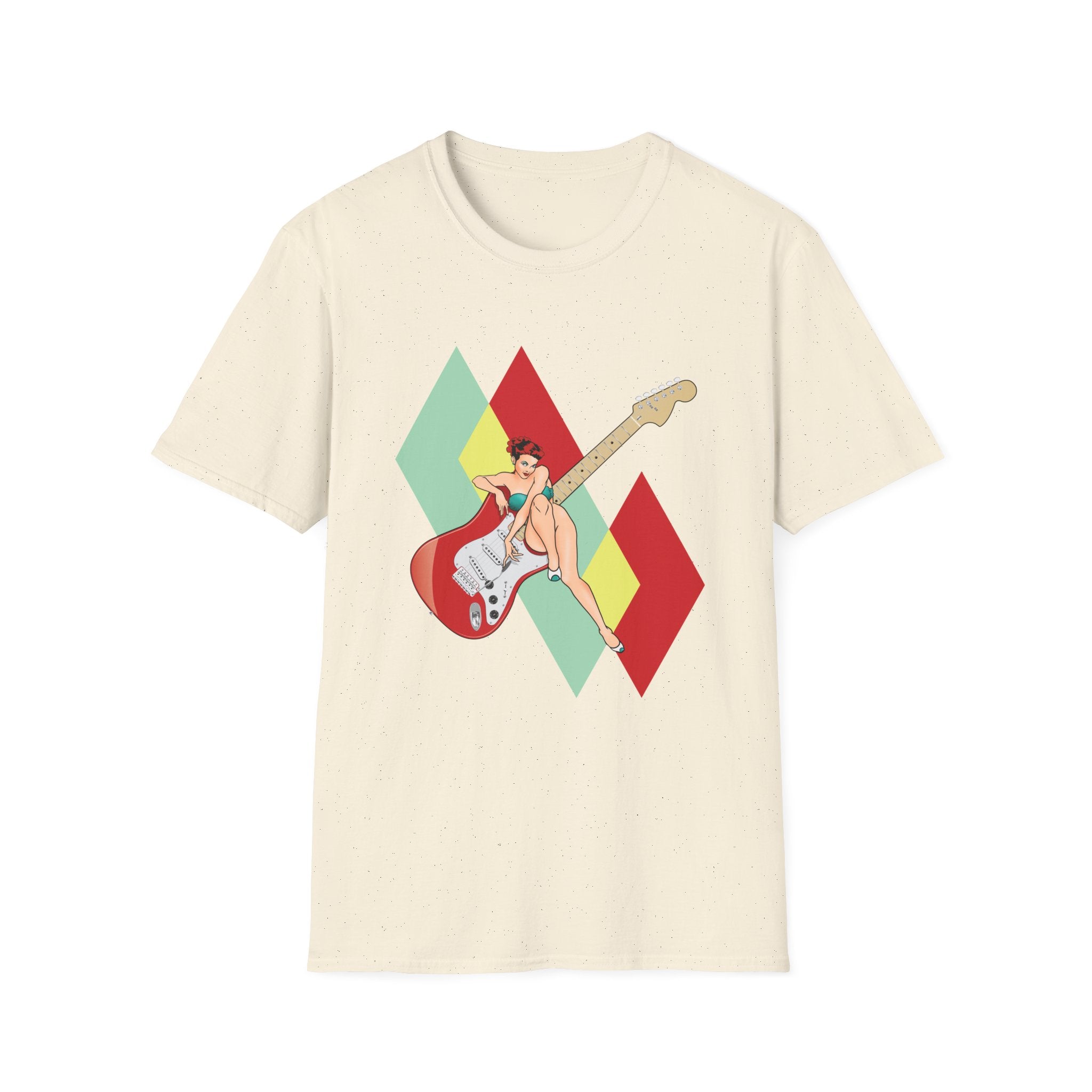 Vintage Electric Guitar Pinup Girl T-Shirt