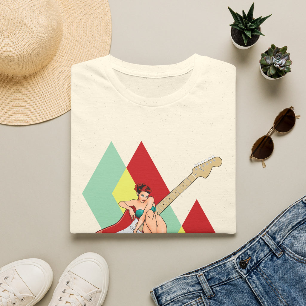 Vintage Electric Guitar Pinup Girl T-Shirt