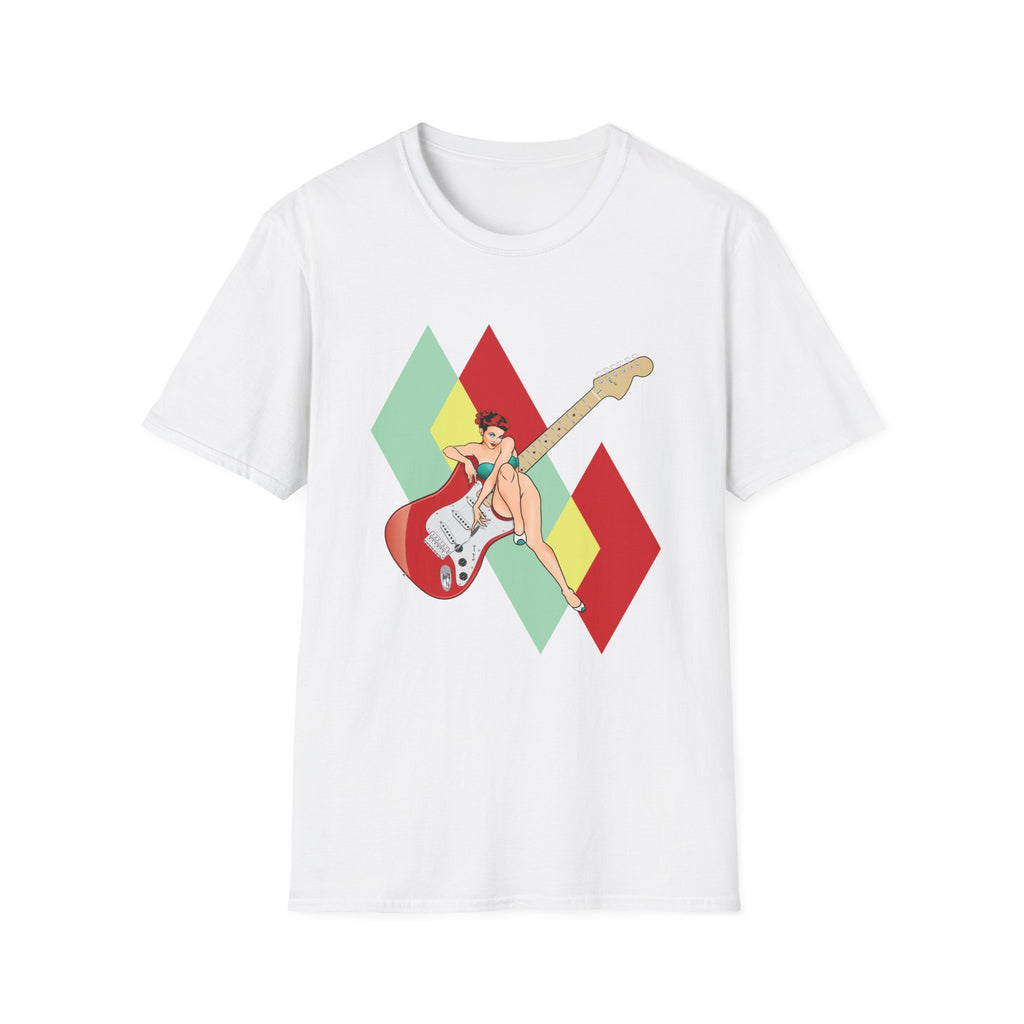 Vintage Electric Guitar Pinup Girl T-Shirt