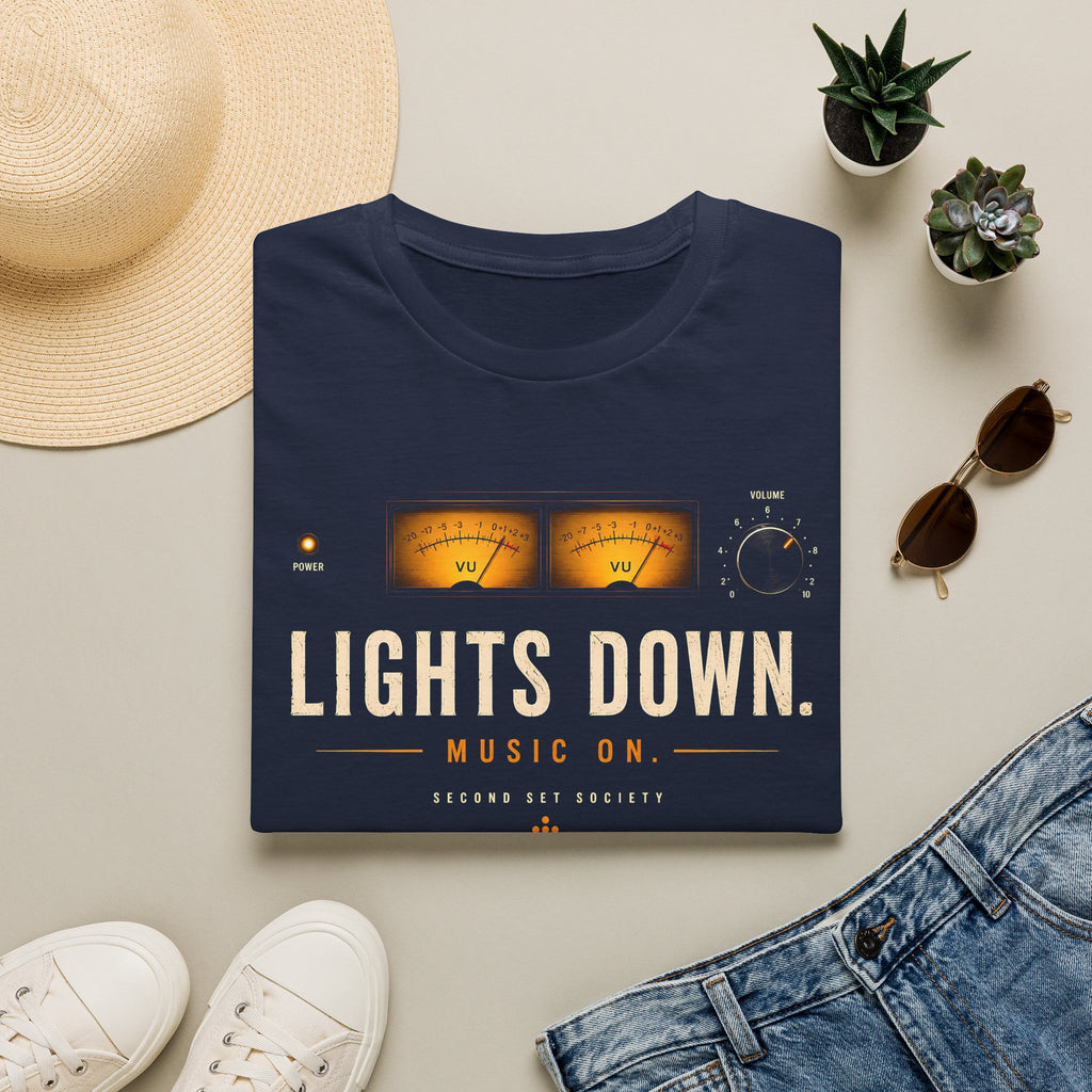 Lights Down Music On Audiophile T-Shirt