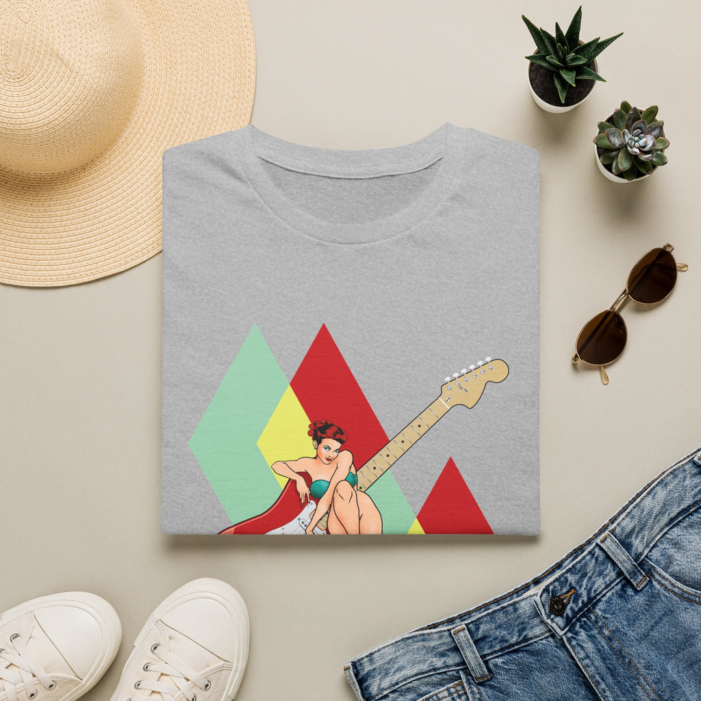 Vintage Electric Guitar Pinup Girl T-Shirt