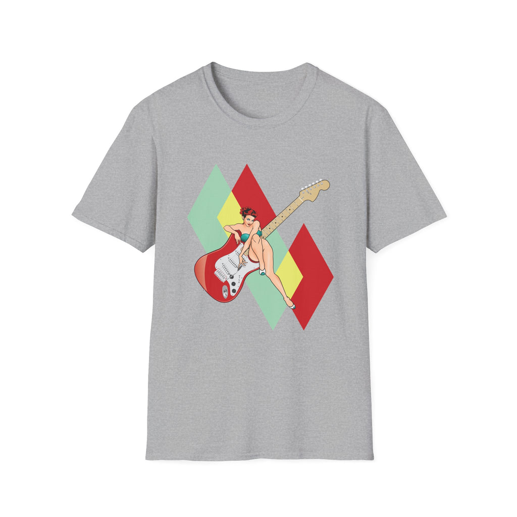 Vintage Electric Guitar Pinup Girl T-Shirt
