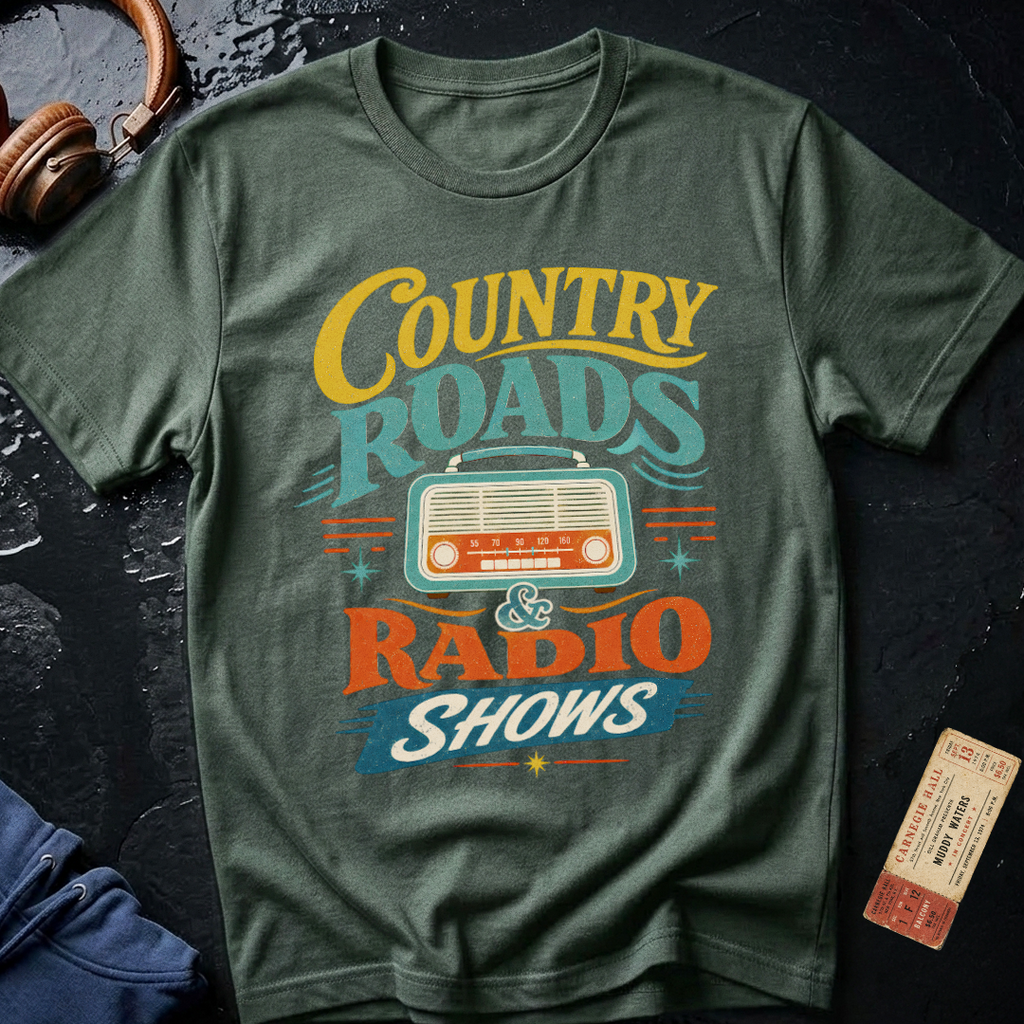 Country Roads and Radio Shows Vintage Rural T-Shirt